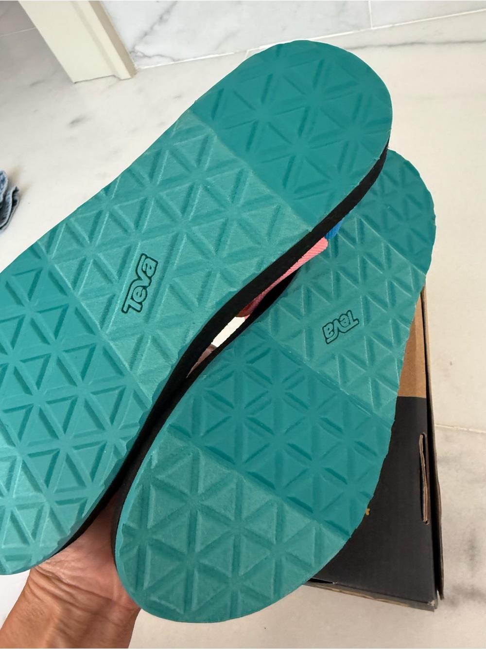 Teva womens Multicolor Sport Sandals - Pink, Teal, Yellow, Orange, Blue - Picture 3 of 4